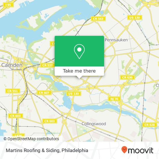 Martins Roofing & Siding map