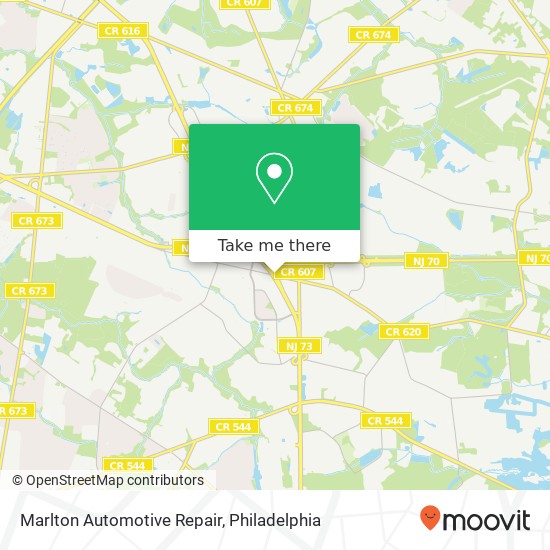 Marlton Automotive Repair map