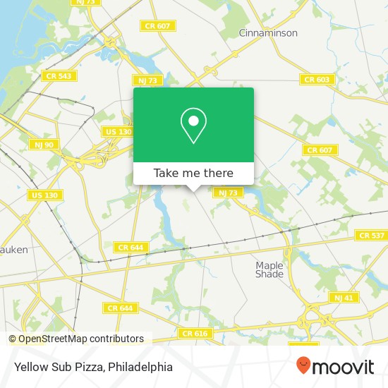 Mapa de Yellow Sub Pizza