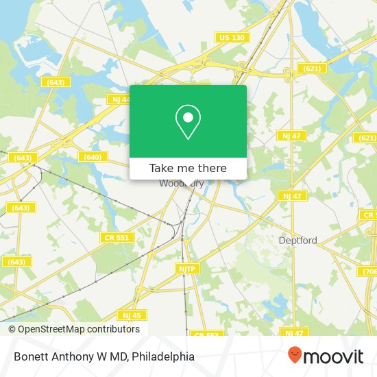 Bonett Anthony W MD map