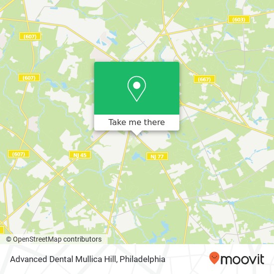 Mapa de Advanced Dental Mullica Hill