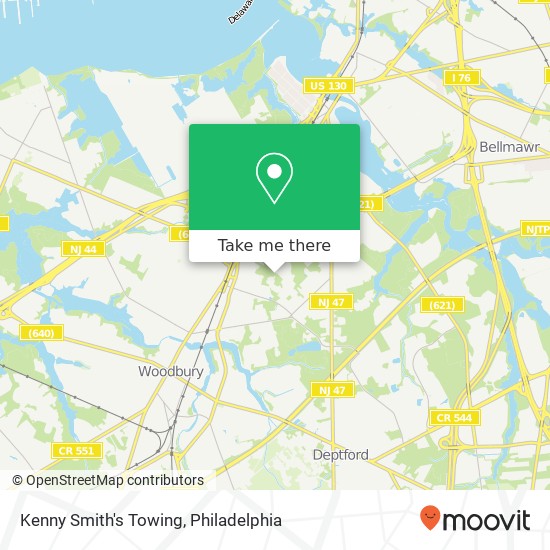 Kenny Smith's Towing map
