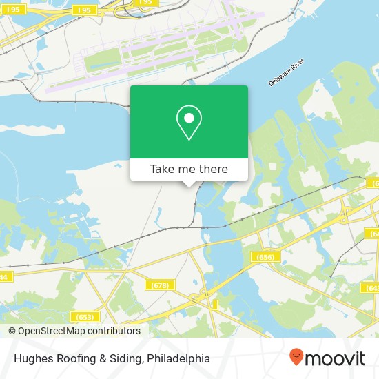 Hughes Roofing & Siding map