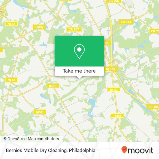 Bernies Mobile Dry Cleaning map