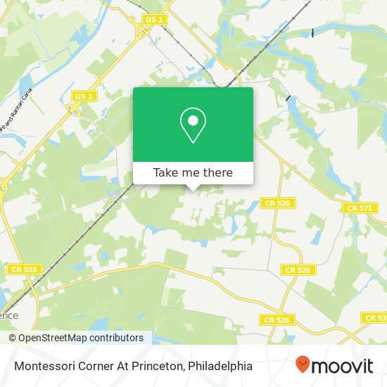 Mapa de Montessori Corner At Princeton