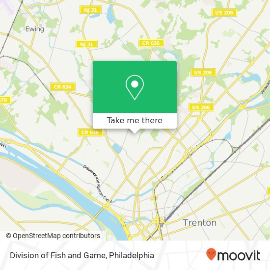 Mapa de Division of Fish and Game