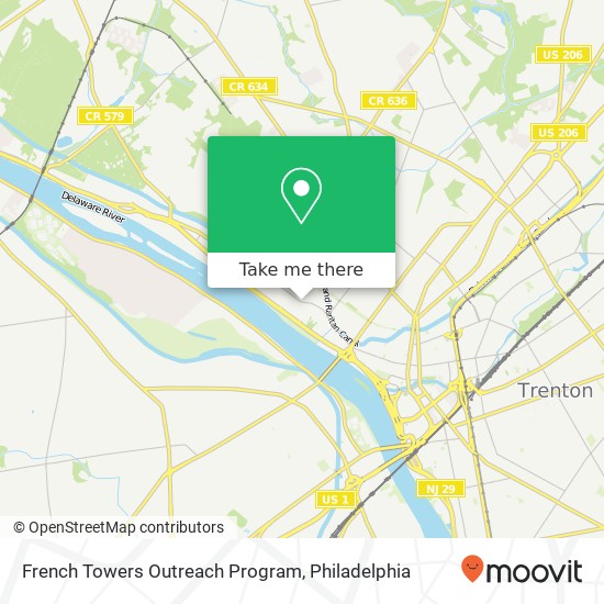 French Towers Outreach Program map