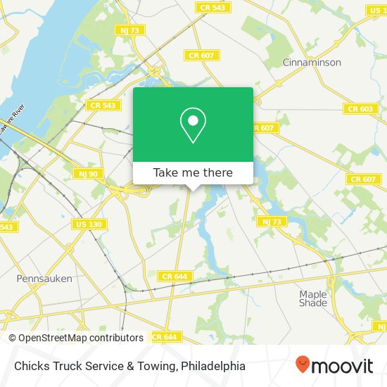 Chicks Truck Service & Towing map