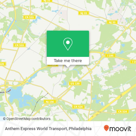 Anthem Express World Transport map