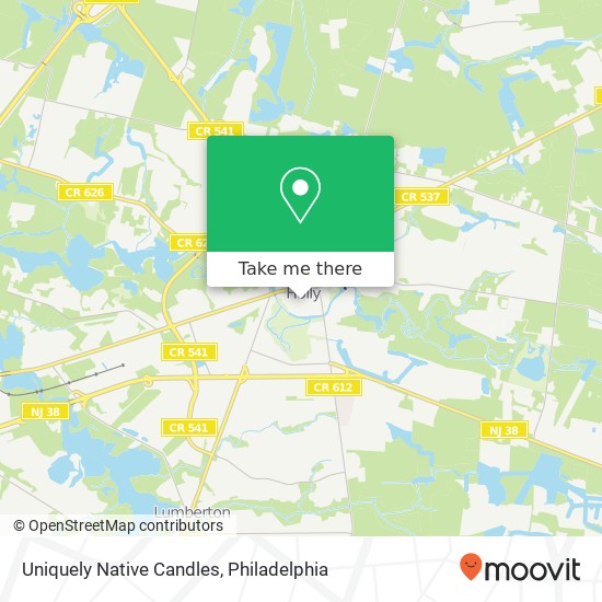 Uniquely Native Candles map