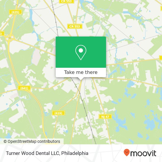 Mapa de Turner Wood Dental LLC