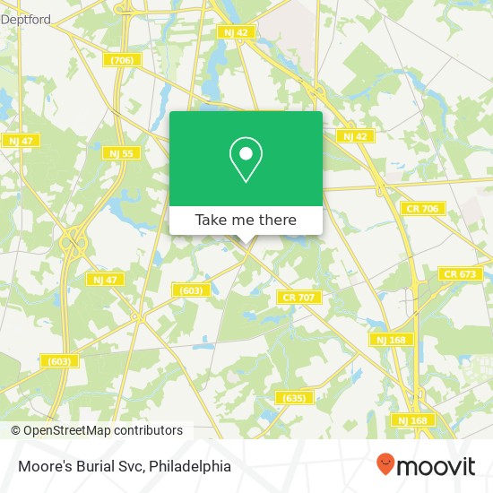 Moore's Burial Svc map