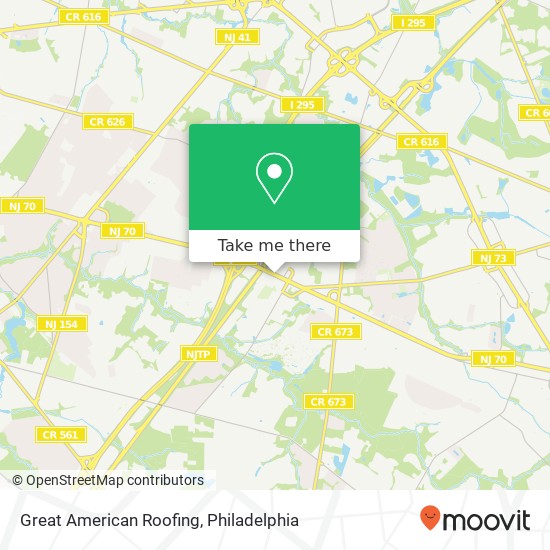 Great American Roofing map