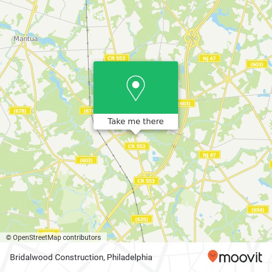 Bridalwood Construction map