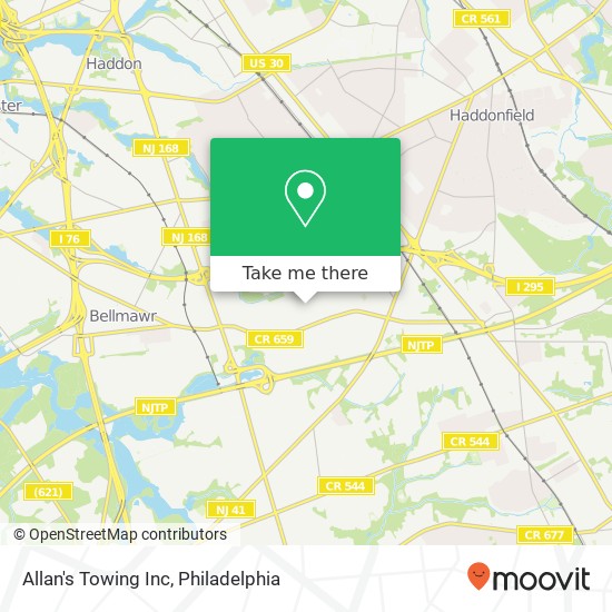 Mapa de Allan's Towing Inc