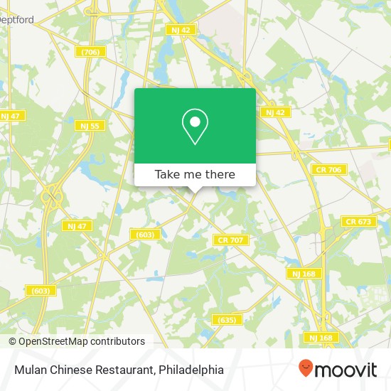 Mapa de Mulan Chinese Restaurant