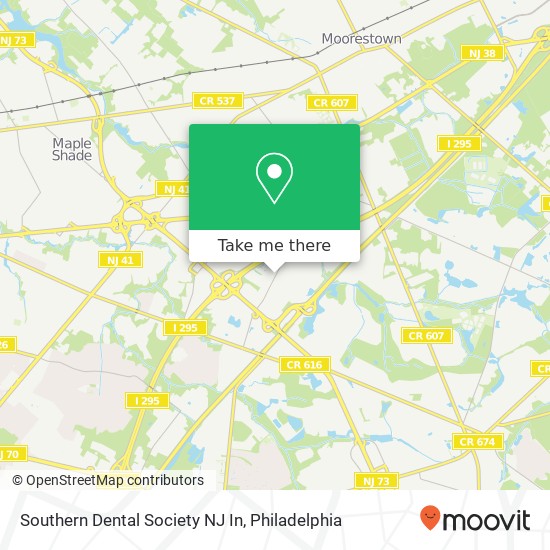 Mapa de Southern Dental Society NJ In