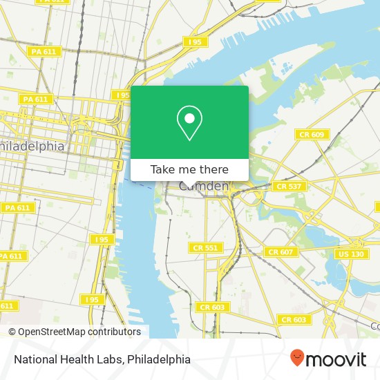Mapa de National Health Labs