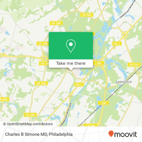 Charles B Simone MD map