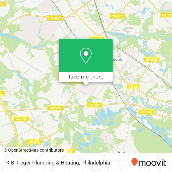 Mapa de K B Treger Plumbing & Heating