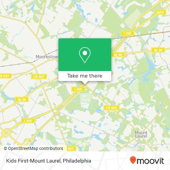 Mapa de Kids First-Mount Laurel