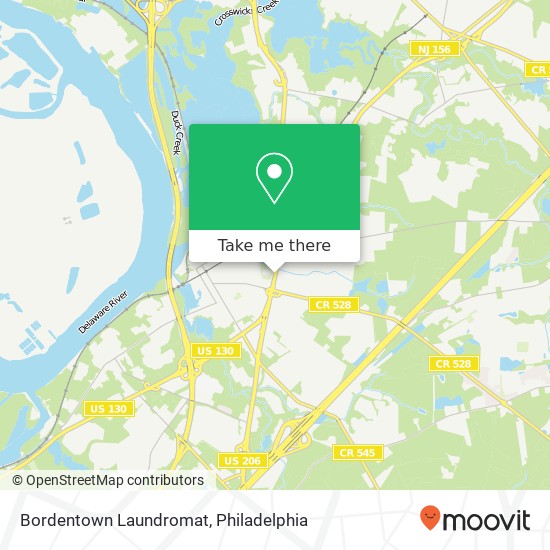 Mapa de Bordentown Laundromat