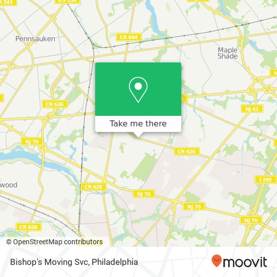 Bishop's Moving Svc map