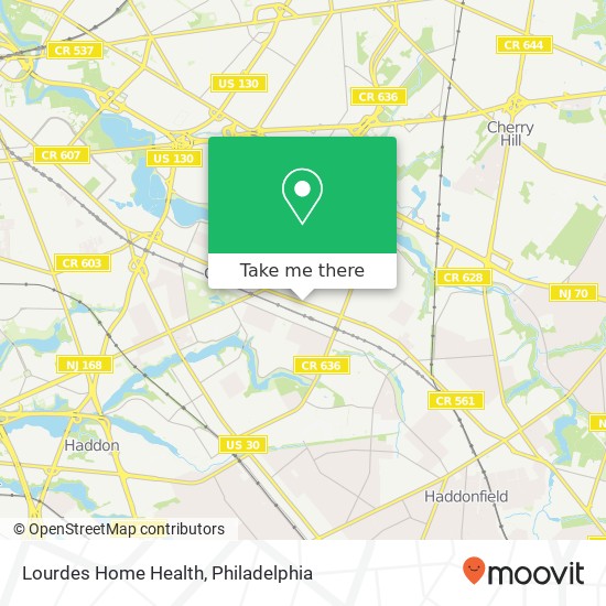 Lourdes Home Health map