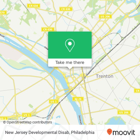 Mapa de New Jersey Developmental Disab