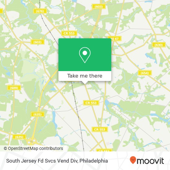 South Jersey Fd Svcs Vend Div map