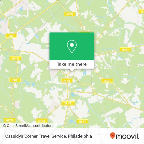 Mapa de Cassidys Corner Travel Service