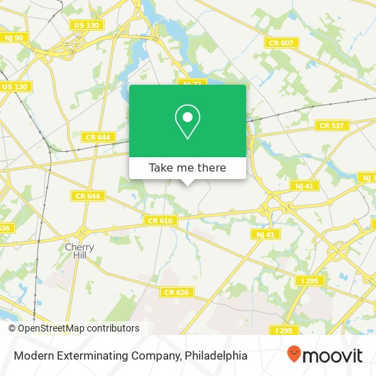 Modern Exterminating Company map