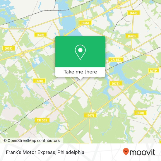 Frank's Motor Express map