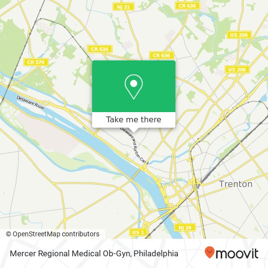 Mapa de Mercer Regional Medical Ob-Gyn