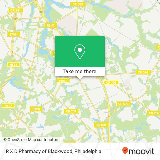 Mapa de R X D Pharmacy of Blackwood