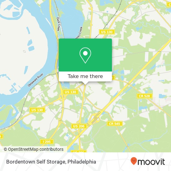 Mapa de Bordentown Self Storage