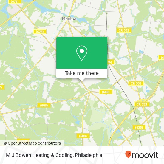 M J Bowen Heating & Cooling map