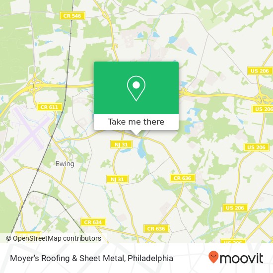 Mapa de Moyer's Roofing & Sheet Metal