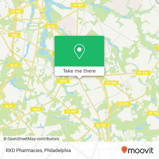 Mapa de RXD Pharmacies