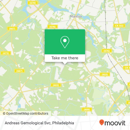 Andreas Gemological Svc map