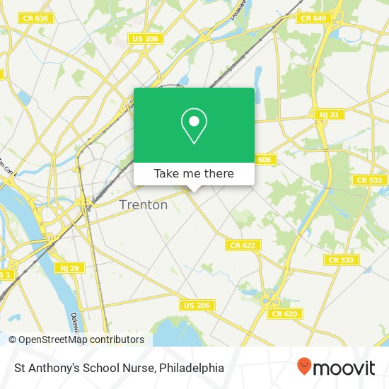 St Anthony's School Nurse map