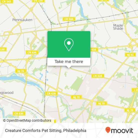 Creature Comforts Pet Sitting map