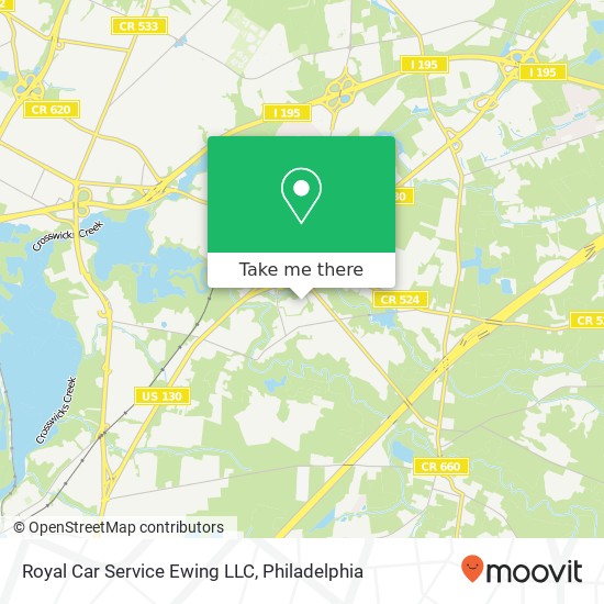 Mapa de Royal Car Service Ewing LLC