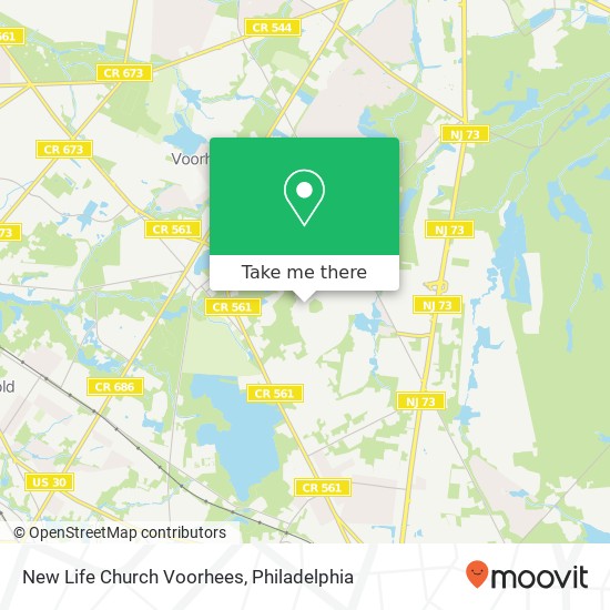 Mapa de New Life Church Voorhees