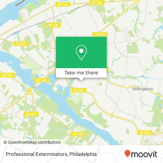 Professional Exterminators map