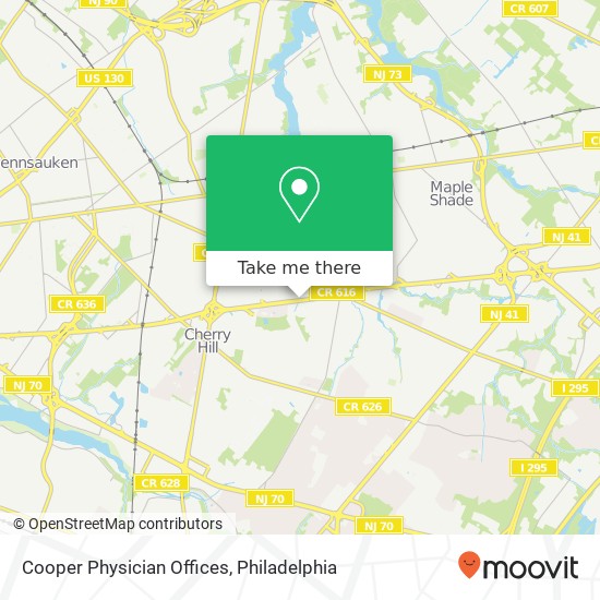 Mapa de Cooper Physician Offices