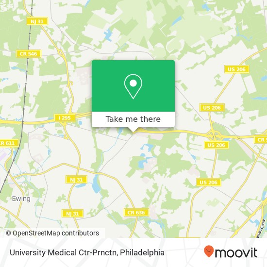 University Medical Ctr-Prnctn map