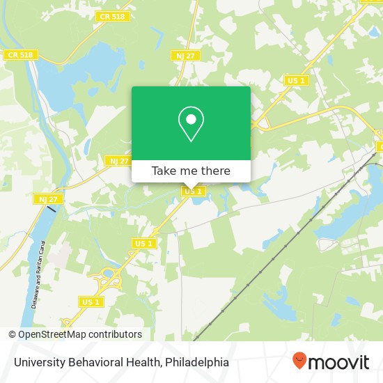 University Behavioral Health map