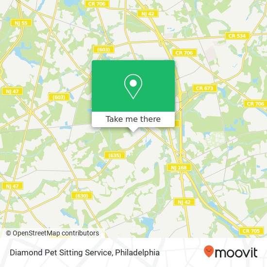 Diamond Pet Sitting Service map