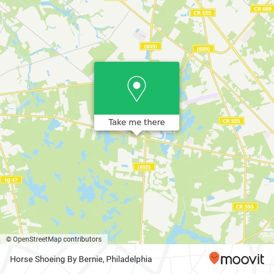 Horse Shoeing By Bernie map